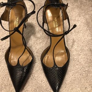 Aquazzura Black Strap Heels